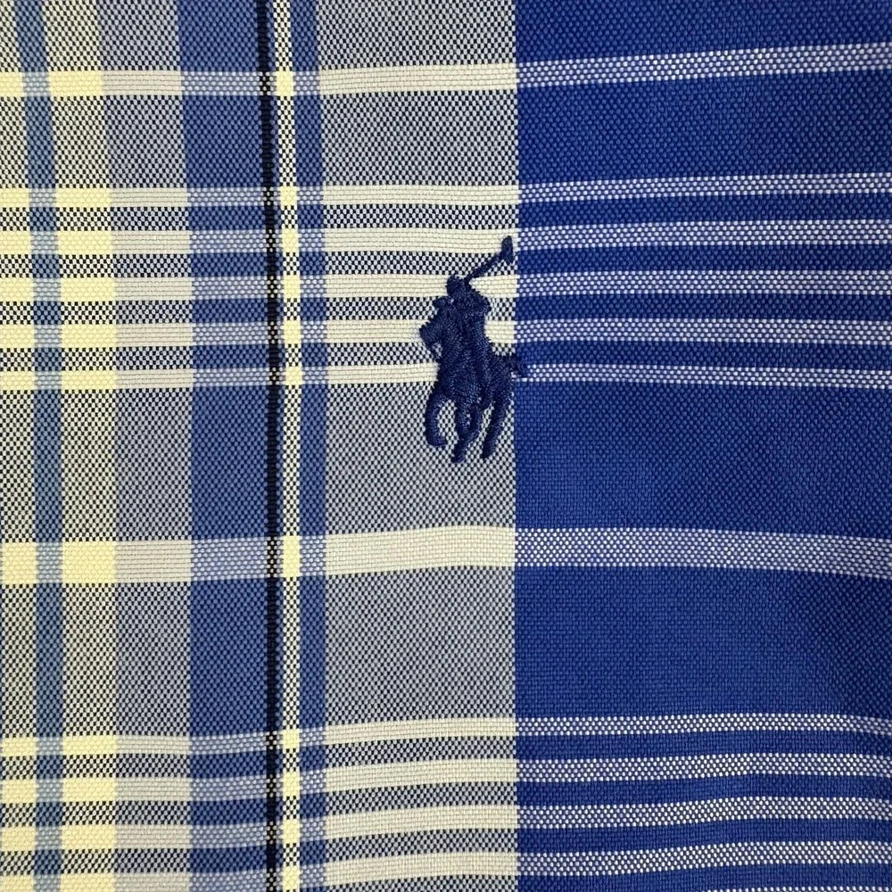 Polo Ralph Lauren Performance Shirt Poly Nylon 2XL Plaid Long Sleeve